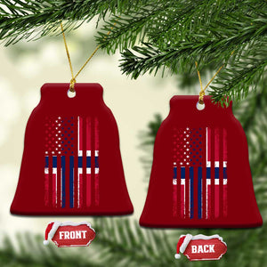Norwegian Roots Half American Flag USA Norway Pride Ceramic Ornament TS14 Print Your Wear