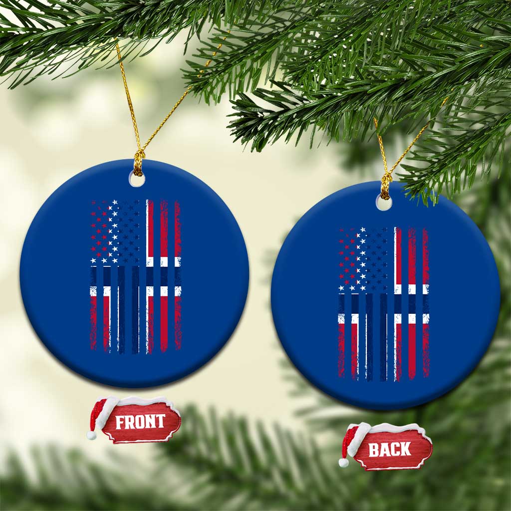Norwegian Roots Half American Flag USA Norway Pride Ceramic Ornament TS14 1pc Blue Print Your Wear