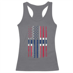 Norwegian Roots Half American Flag USA Norway Pride Racerback Tank Top TS14 Charcoal Print Your Wear