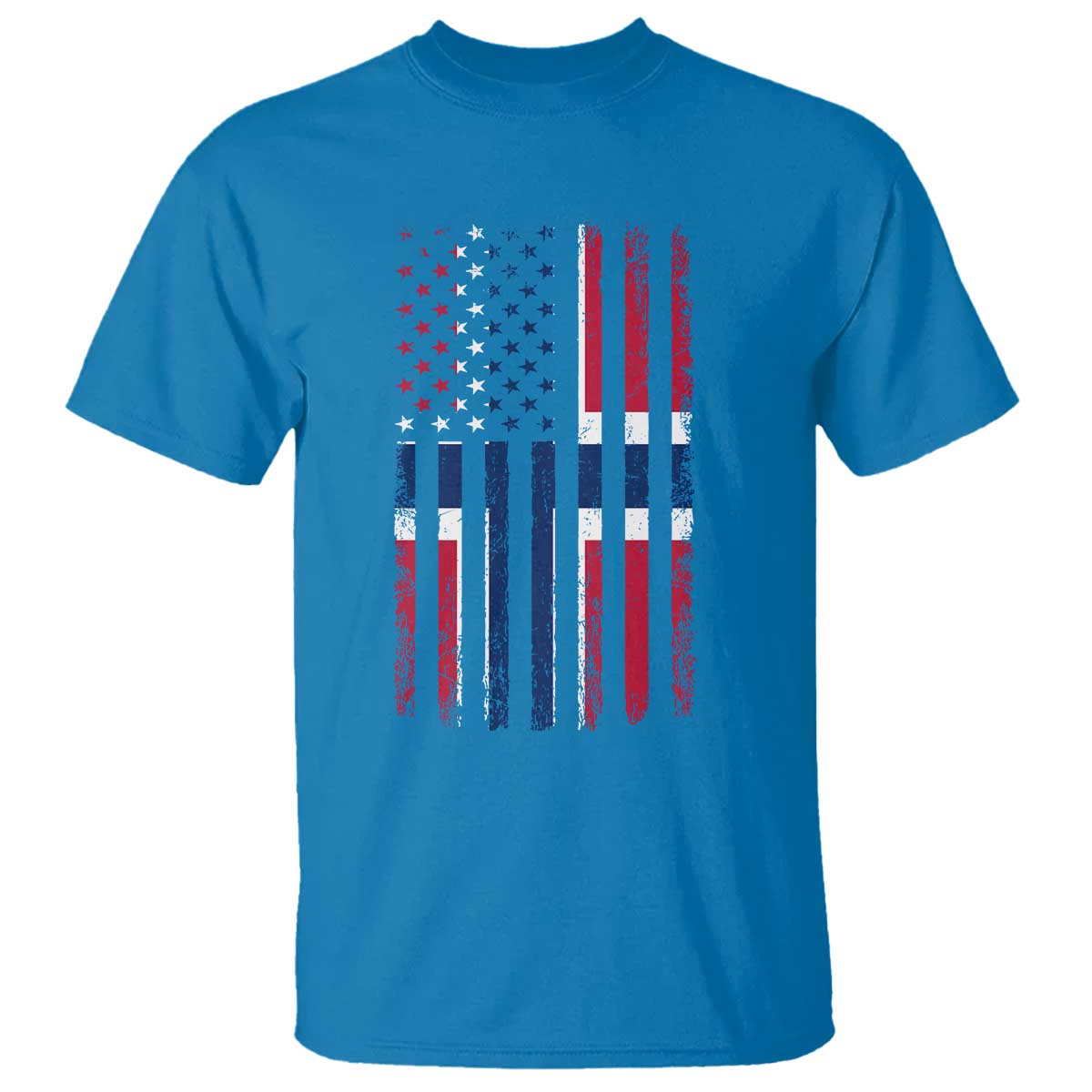Norwegian Roots Half American Flag USA Norway Pride T Shirt TS14 Sapphire Print Your Wear