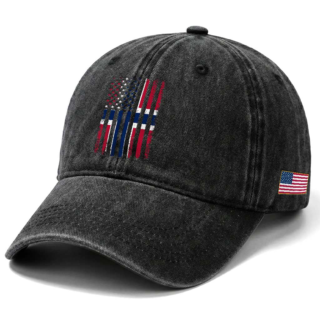 Norwegian Roots Half American Flag USA Norway Pride Washed Cotton Baseball Cap TS14 Print Your Wear