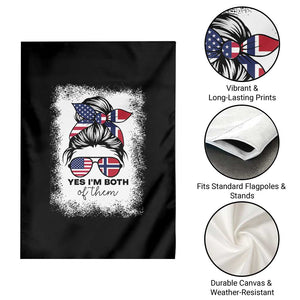 Yes I'm Both of Them Half Norwegian American Garden Flag TS14 Print Your Wear