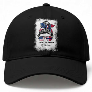 Yes I'm Both of Them Half Norwegian American Baseball Cap TS14 Print Your Wear