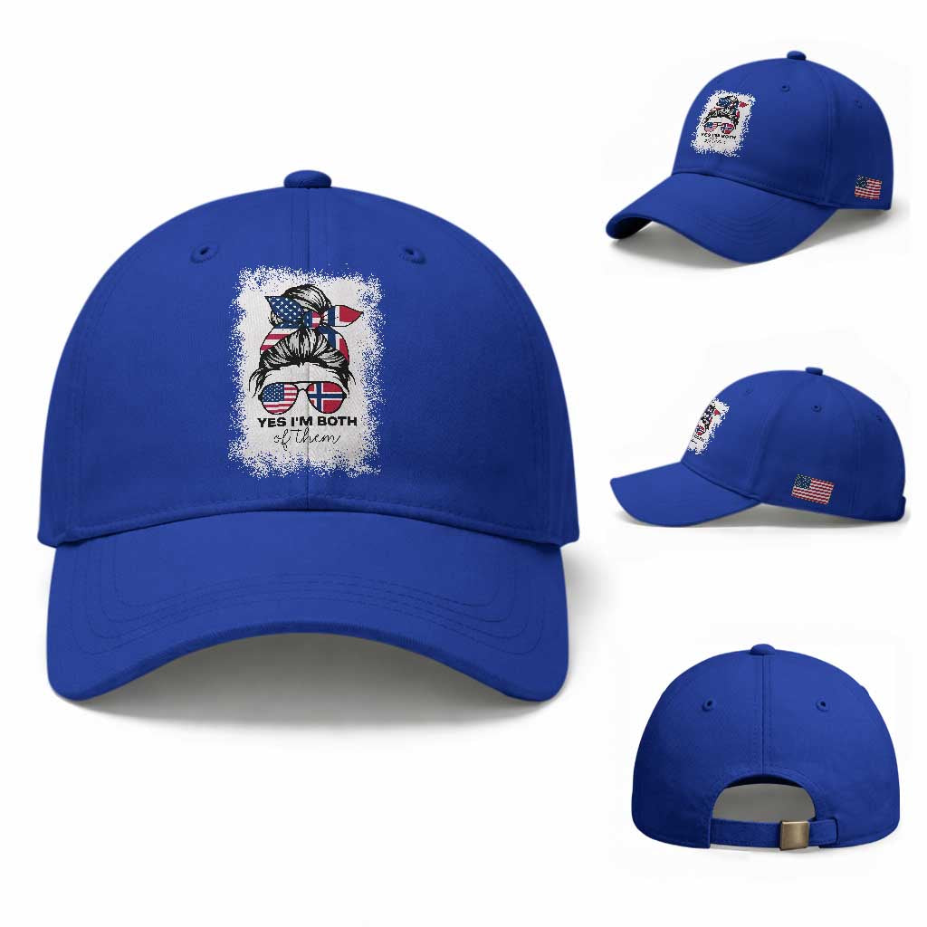 Yes I'm Both of Them Half Norwegian American Baseball Cap TS14 Baseball Cap Universal Fit Royal Blue Print Your Wear