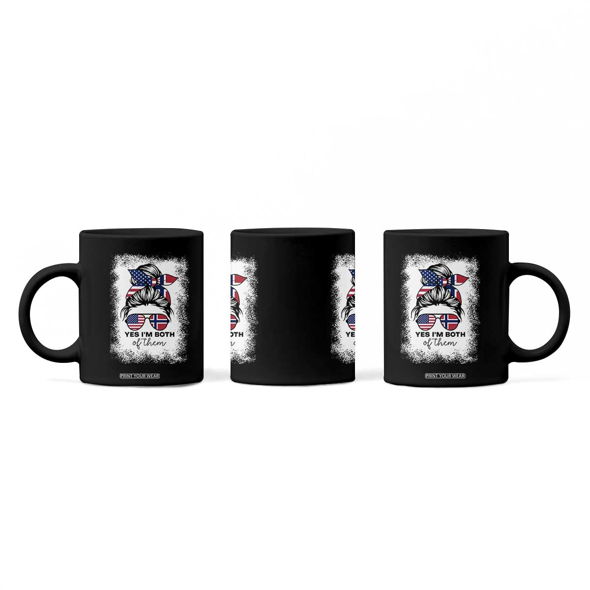 Yes I'm Both of Them Half Norwegian American Coffee Mug TS14 Print Your Wear