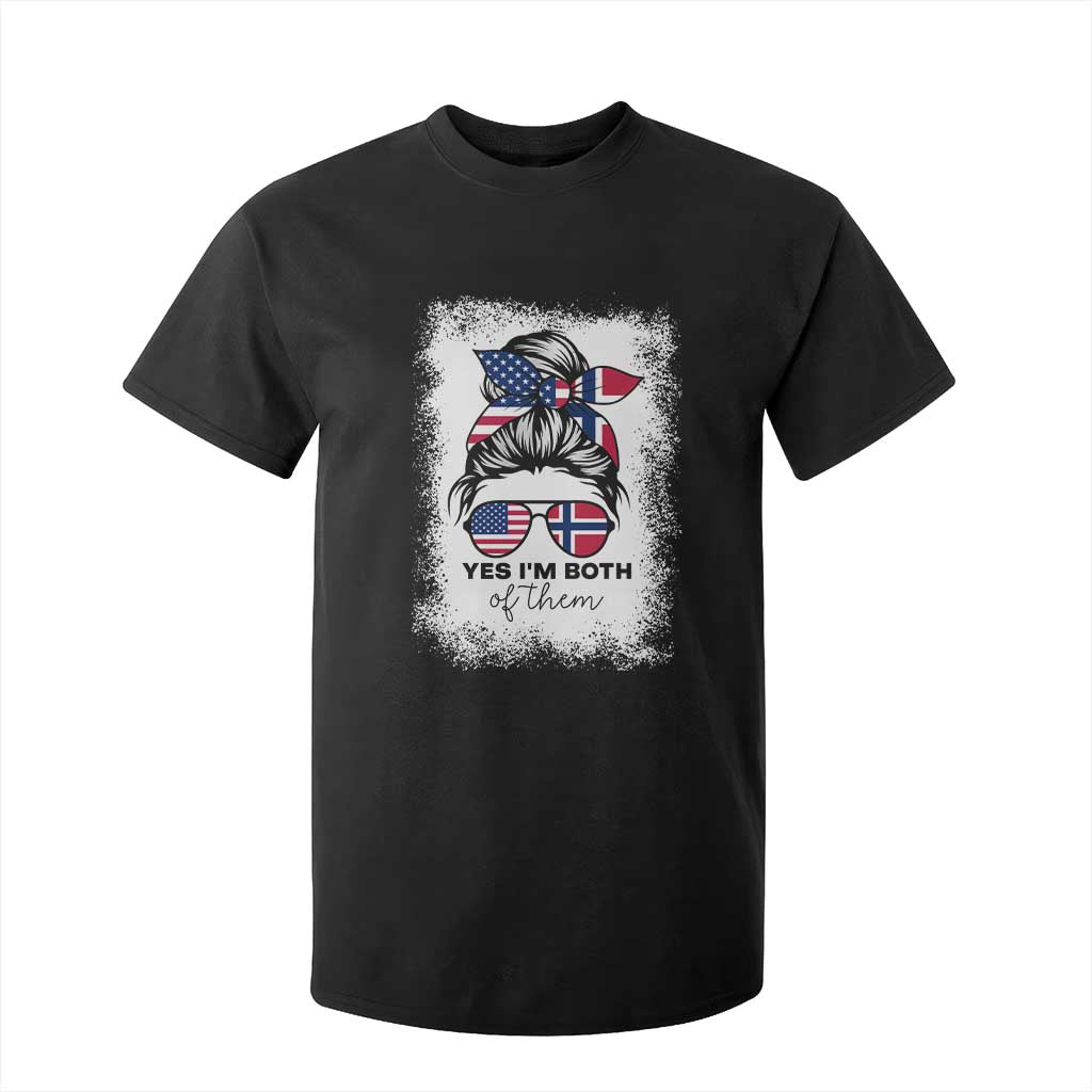 Yes I'm Both of Them Half Norwegian American T Shirt For Kid TS14 Black Print Your Wear