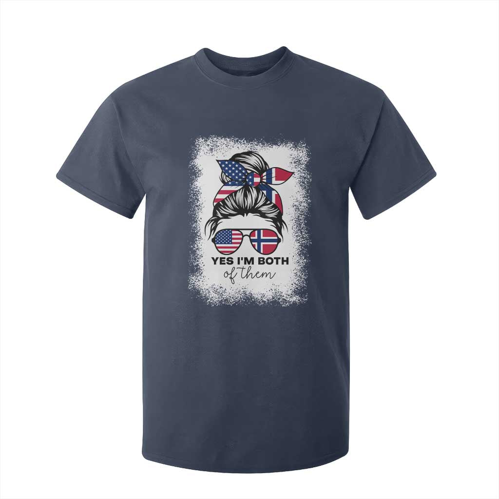 Yes I'm Both of Them Half Norwegian American T Shirt For Kid TS14 Navy Print Your Wear