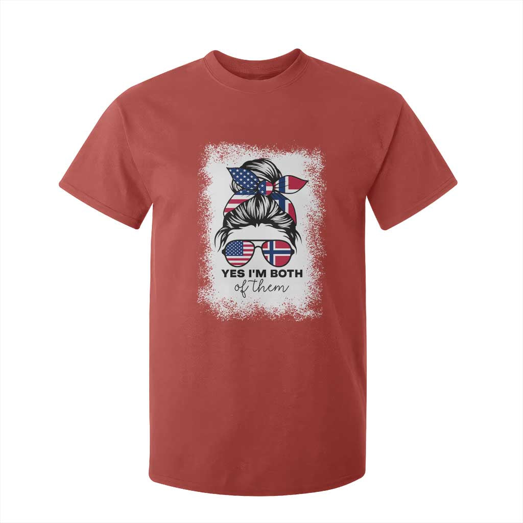 Yes I'm Both of Them Half Norwegian American T Shirt For Kid TS14 Red Print Your Wear