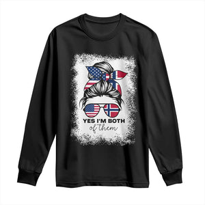 Yes I'm Both of Them Half Norwegian American Long Sleeve Shirt TS14 Black Print Your Wear