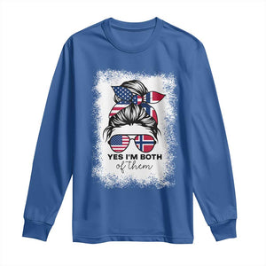 Yes I'm Both of Them Half Norwegian American Long Sleeve Shirt TS14 Royal Blue Print Your Wear