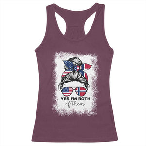 Yes I'm Both of Them Half Norwegian American Racerback Tank Top TS14 Maroon Print Your Wear