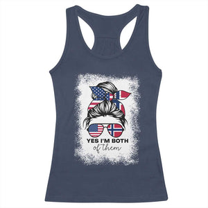 Yes I'm Both of Them Half Norwegian American Racerback Tank Top TS14 Navy Print Your Wear