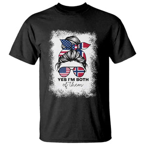 Yes I'm Both of Them Half Norwegian American T Shirt TS14 Black Print Your Wear
