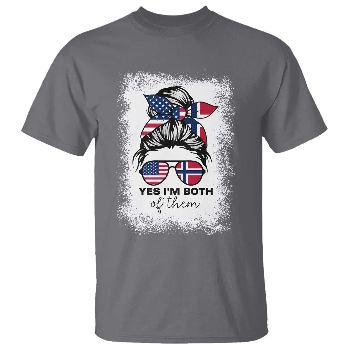 Yes I'm Both of Them Half Norwegian American T Shirt TS14 Charcoal Print Your Wear