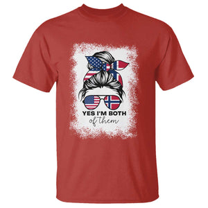 Yes I'm Both of Them Half Norwegian American T Shirt TS14 Red Print Your Wear