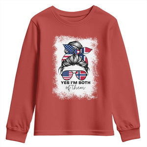 Yes I'm Both of Them Half Norwegian American Youth Sweatshirt TS14 Red Print Your Wear