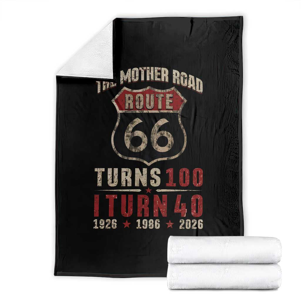 Route Highway 66 Turns 100 I Turn 40 Throw Blanket Vintage 1986 Road Sign 40th Birthday Gift TS14 Black Print Your Wear