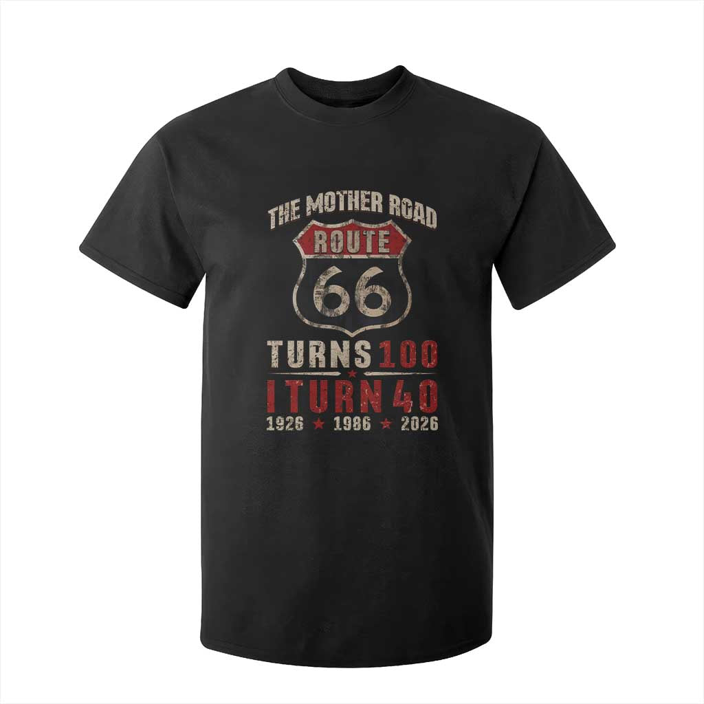 Route Highway 66 Turns 100 I Turn 40 T Shirt For Kid Vintage 1986 Road Sign 40th Birthday Gift TS14 Black Print Your Wear