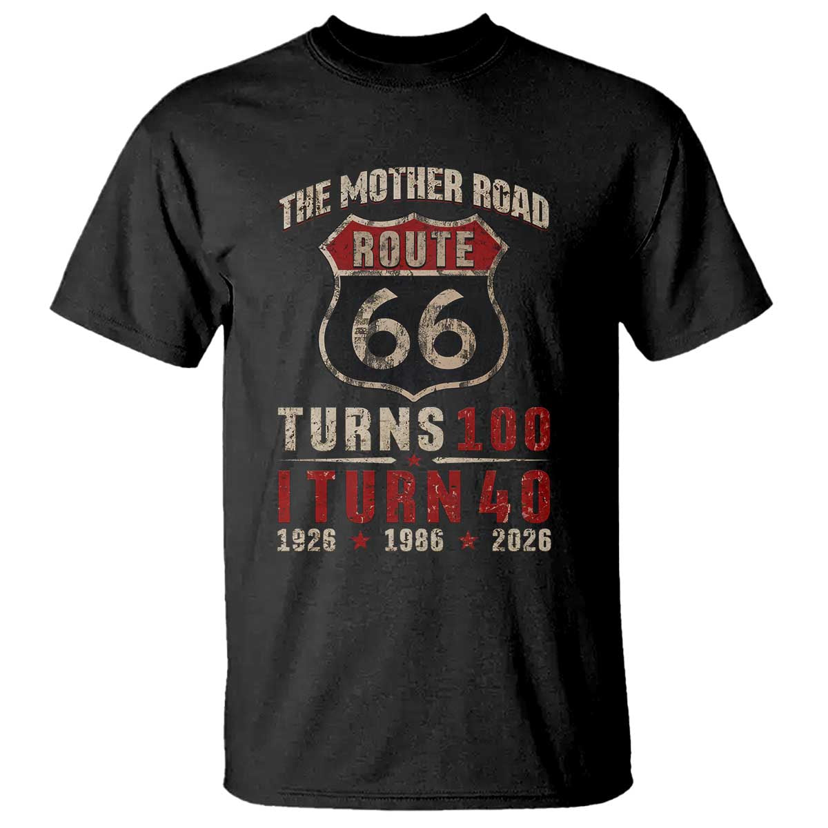 Route Highway 66 Turns 100 I Turn 40 T Shirt Vintage 1986 Road Sign 40th Birthday Gift TS14 Black Print Your Wear