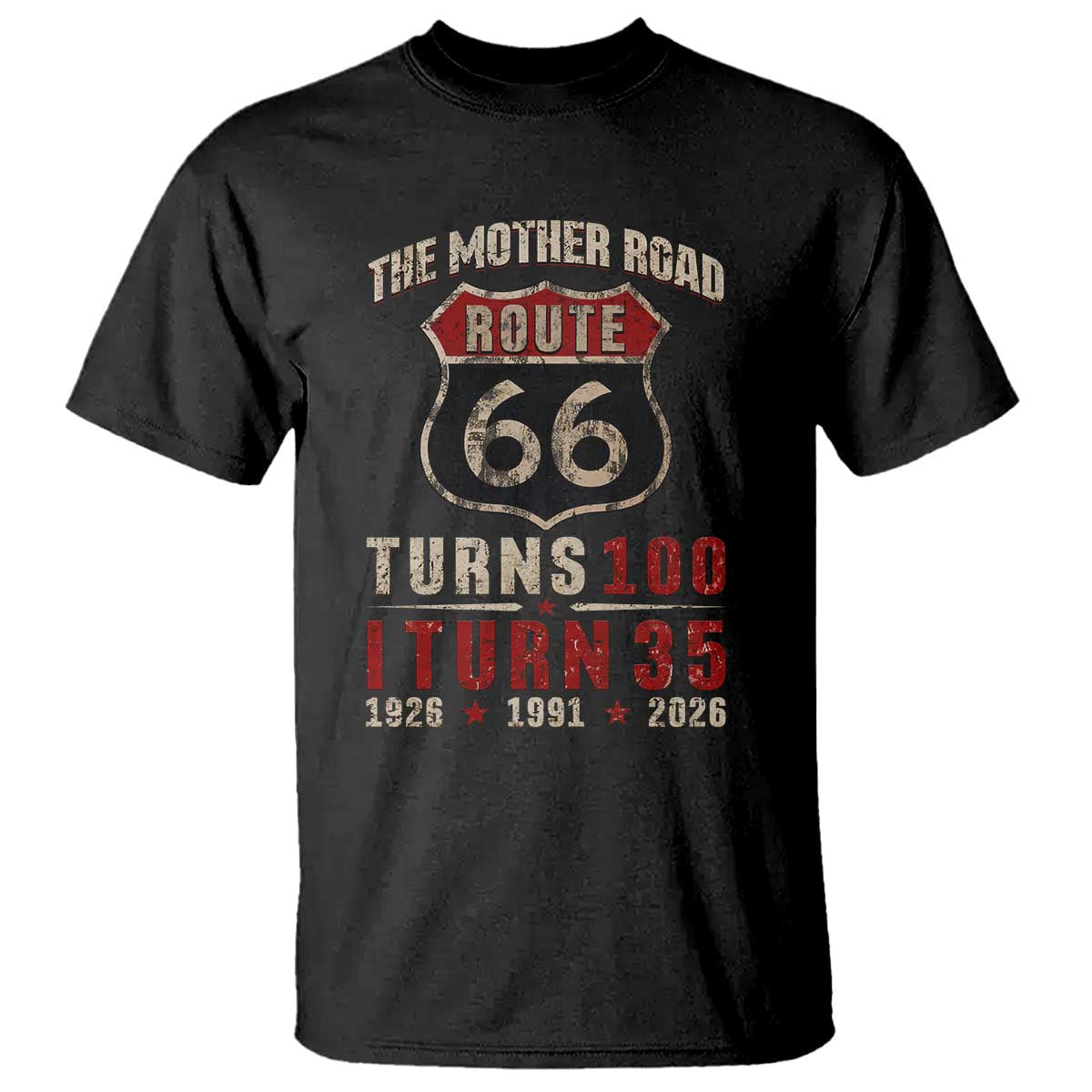 Route Highway 66 Turns 100 I Turn 35 T Shirt Vintage 1991 Road Sign 35th Birthday Gift TS14 Black Print Your Wear