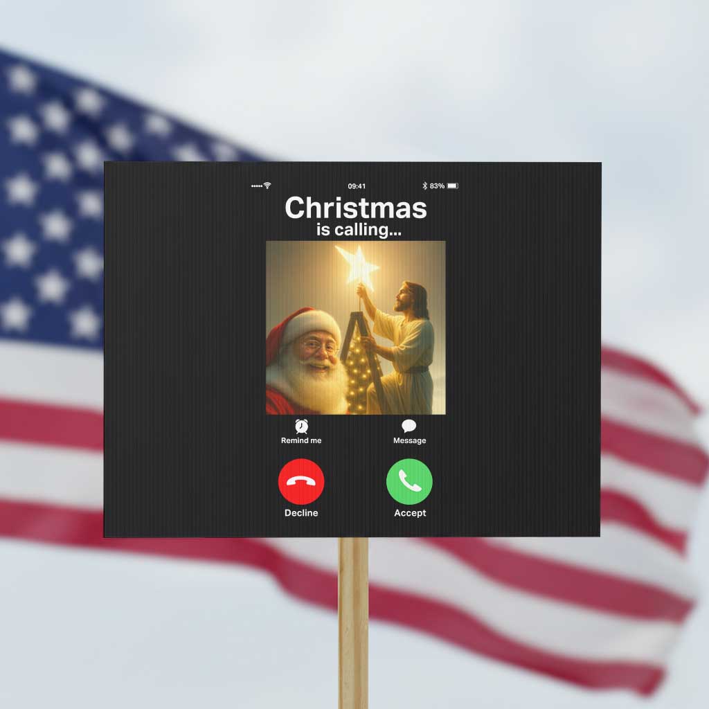 Funny Santa Jesus Video Call Protest Sign TS14 Horizontal 18