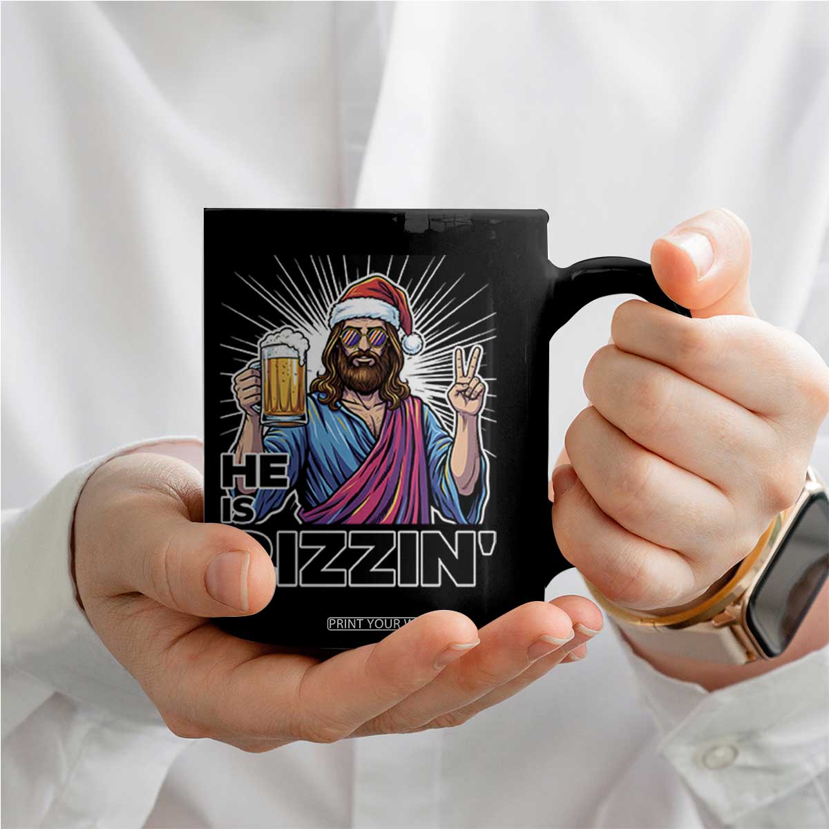 Jesus Christmas Coffee Mug Funny Drinking Beer Xmas Holiday TS14 Print Your Wear