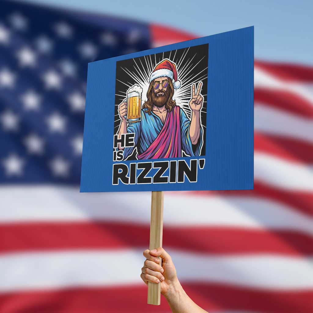 Jesus Christmas Protest Sign Funny Drinking Beer Xmas Holiday TS14 Horizontal 18