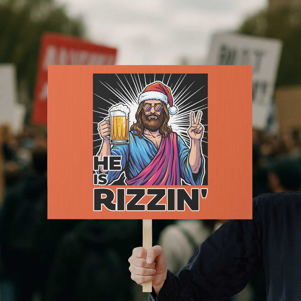 Jesus Christmas Protest Sign Funny Drinking Beer Xmas Holiday TS14 Horizontal 18