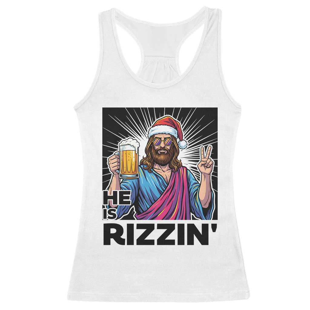 Jesus Christmas Racerback Tank Top Funny Drinking Beer Xmas Holiday TS14 White Print Your Wear