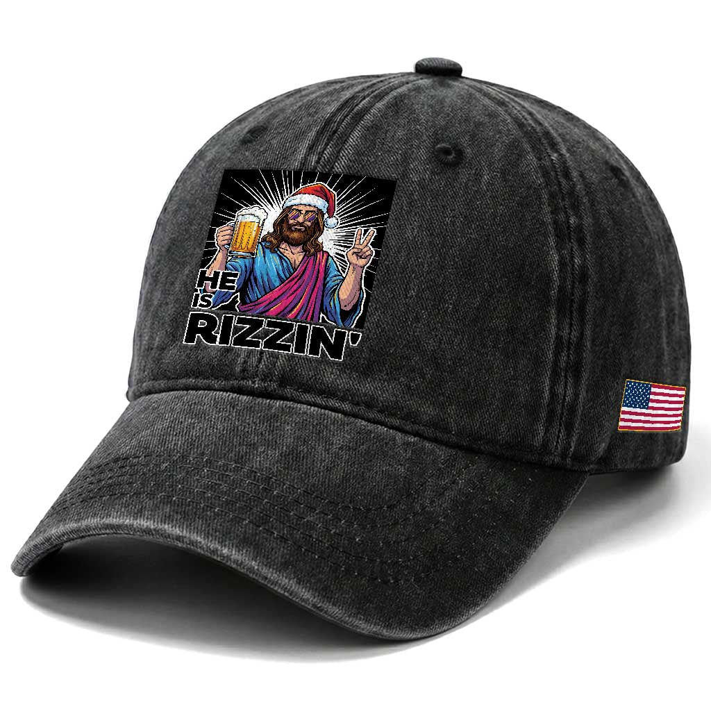 Jesus Christmas Washed Cotton Baseball Cap Funny Drinking Beer Xmas Holiday TS14 Print Your Wear