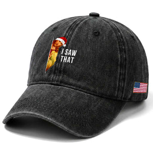 Jesus Christmas Meme Washed Cotton Baseball Cap I Saw That TS14 Print Your Wear