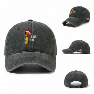 Jesus Christmas Meme Washed Cotton Baseball Cap I Saw That TS14 Washed Cap Universal Fit Dark Green Print Your Wear