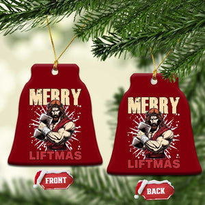 Jesus Gym Xmas Ceramic Ornament Merry Liftmas Xmas TS14 Print Your Wear