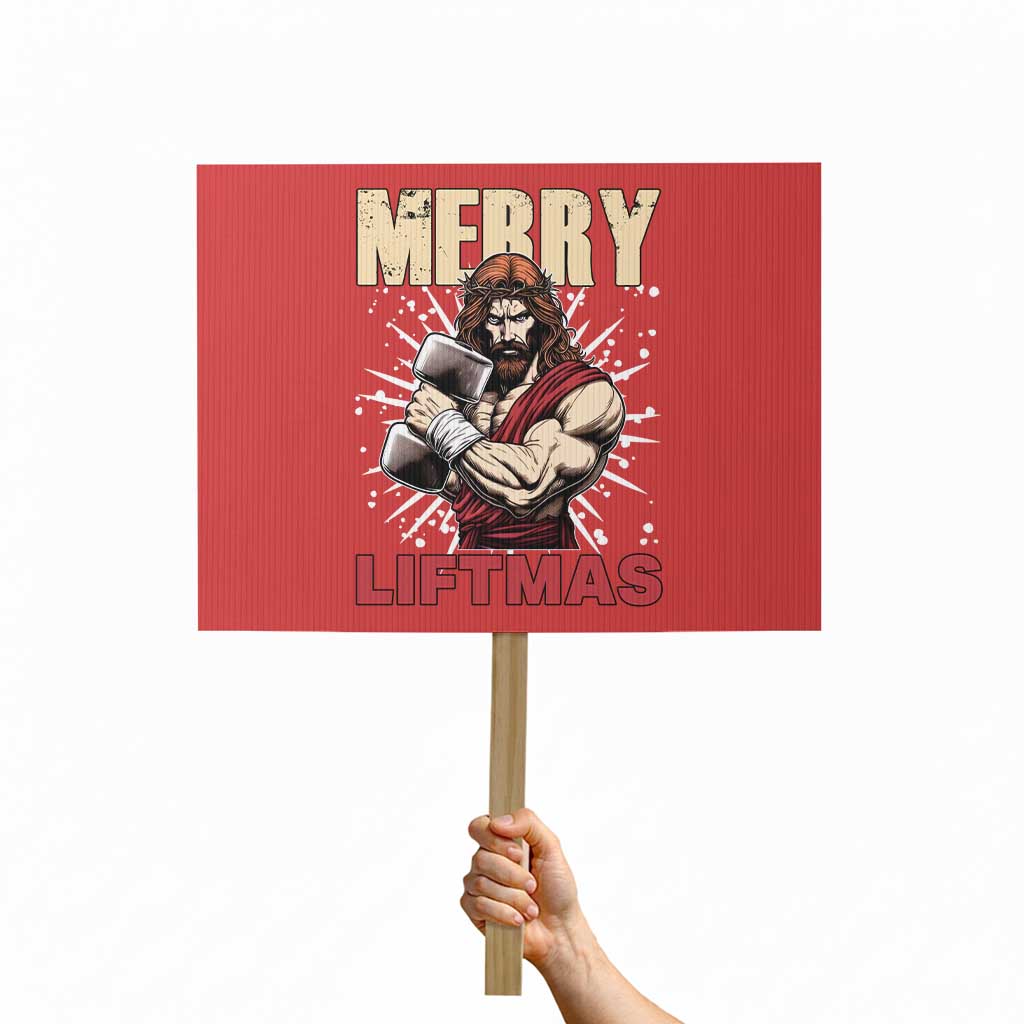 Jesus Gym Christmas Protest Sign Merry Liftmas Xmas TS14 Horizontal 18