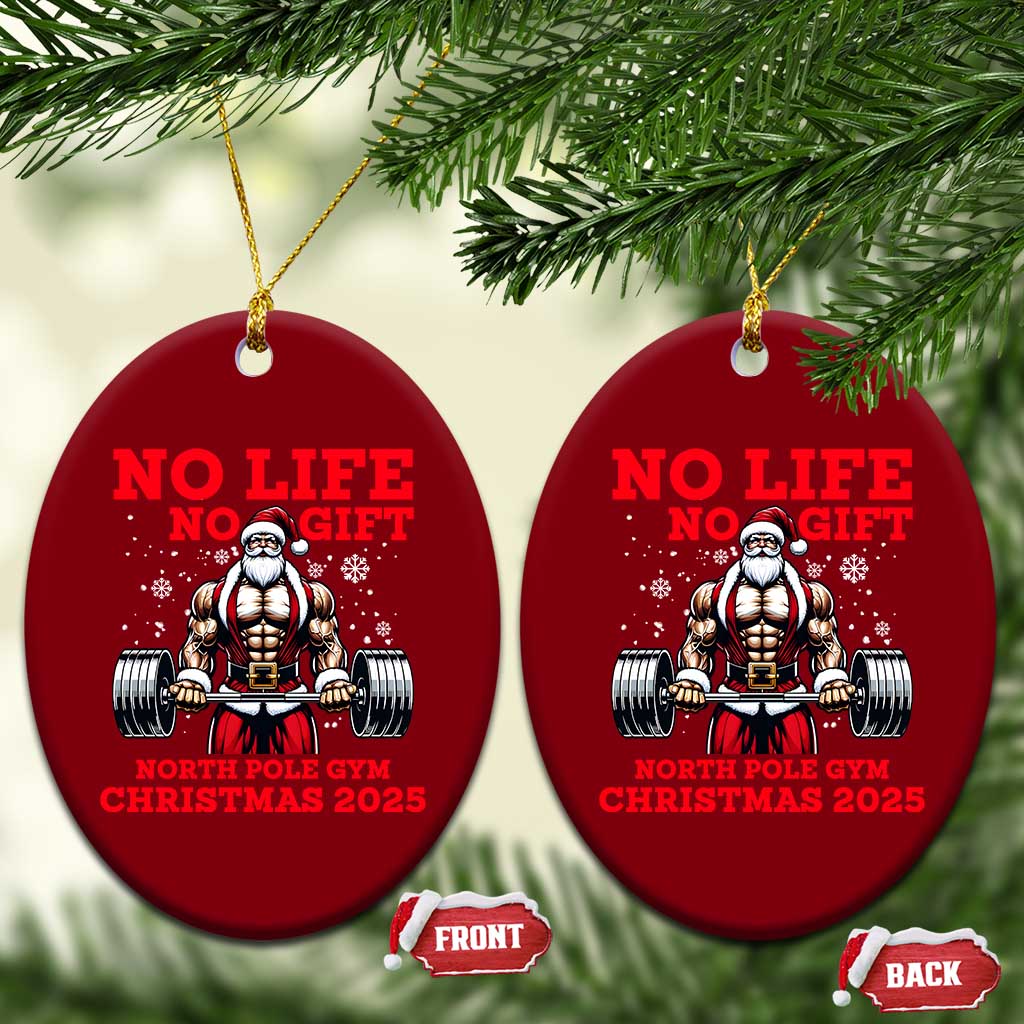 Santa Gym Xmas Ceramic Ornament Lifting Swole Santa Ugly Xmas TS14 Print Your Wear