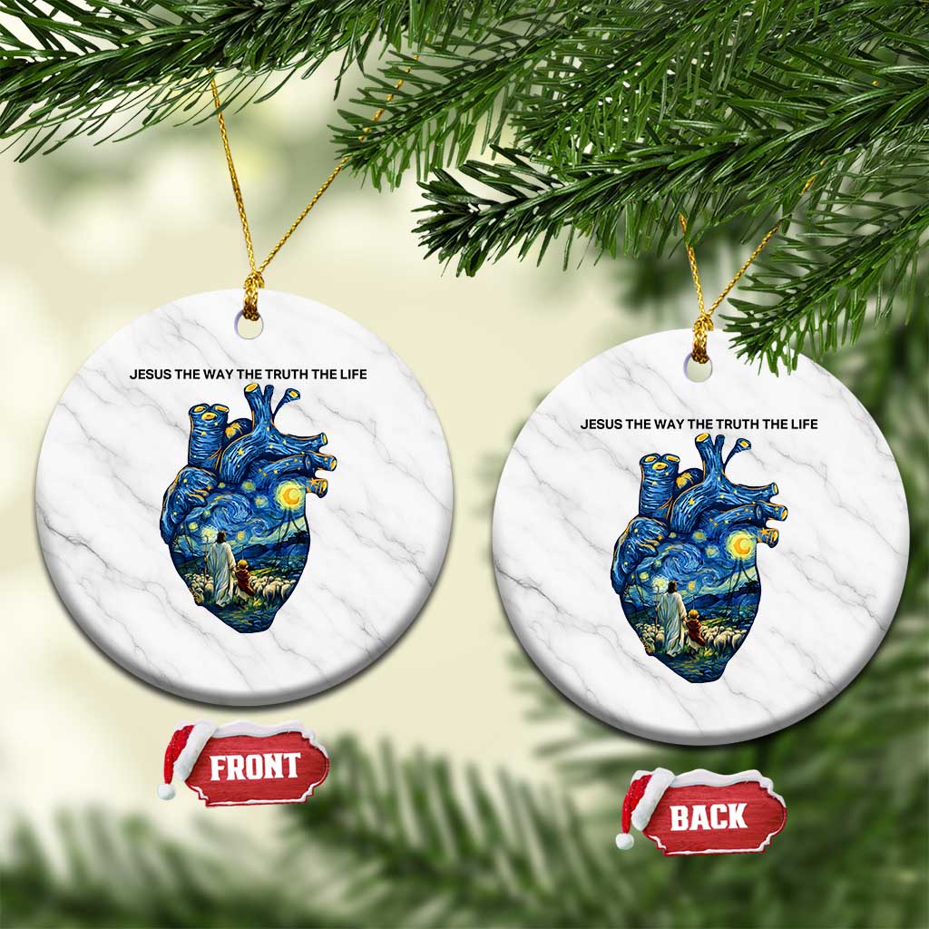 Jesus Christian Starry Night Ceramic Ornament The Way The Truth The Life TS14 1pc White Marble Print Your Wear