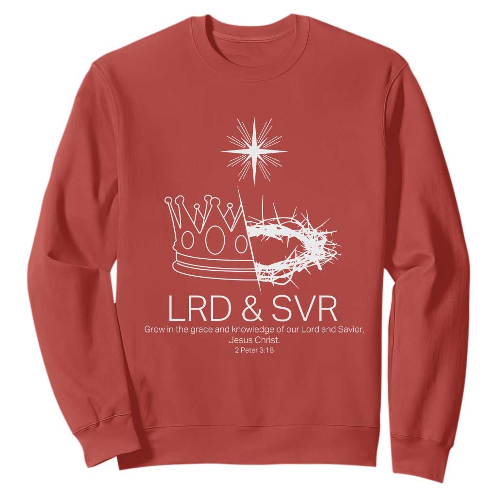 Jesus Christian Sweatshirt Crown Thorn Monochrome LRD SVR Symbolic Religious TS14 Red Print Your Wear