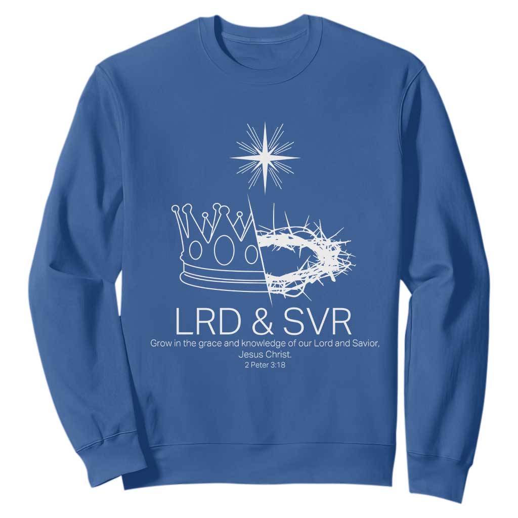 Jesus Christian Sweatshirt Crown Thorn Monochrome LRD SVR Symbolic Religious TS14 Royal Blue Print Your Wear