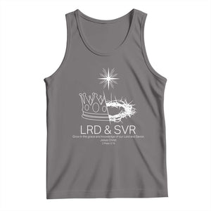 Jesus Christian Tank Top Crown Thorn Monochrome LRD SVR Symbolic Religious TS14 Deep Heather Print Your Wear