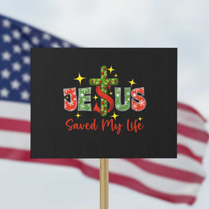 Jesus Christian Christmas Protest Sign Religious Cross Bible Verse TS14 Horizontal 18" × 24" Black Print Your Wear