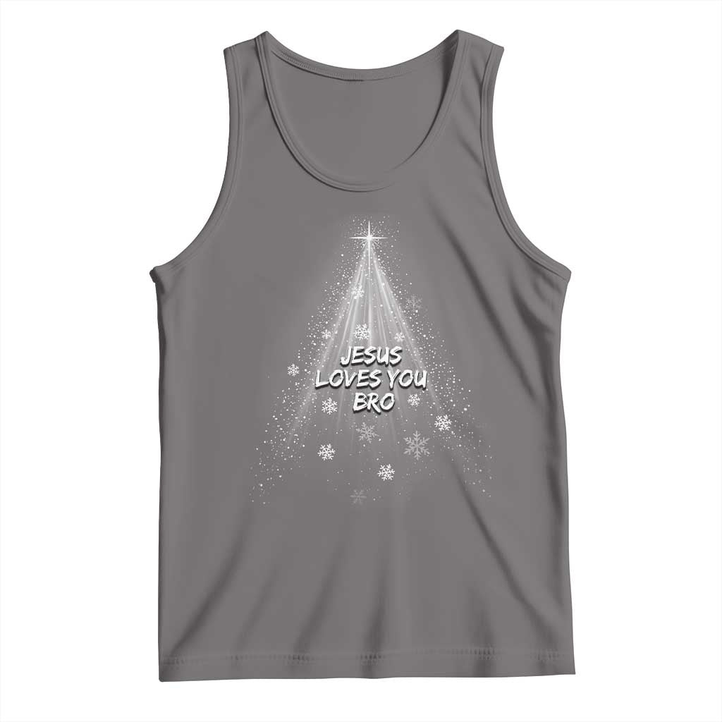 Christian Christmas Tank Top Jesus Loves You Bro TS14 Deep Heather Print Your Wear