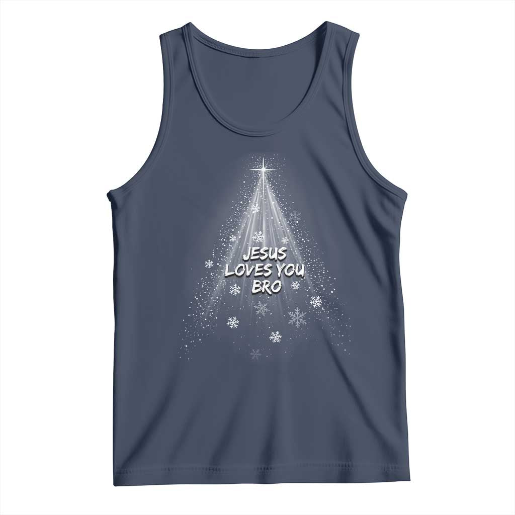 Christian Christmas Tank Top Jesus Loves You Bro TS14 Navy Print Your Wear