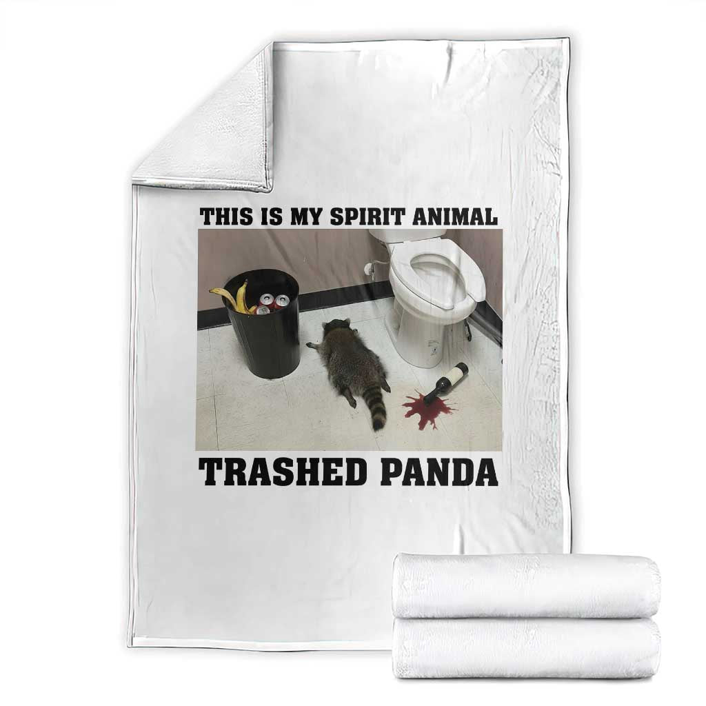 Trashed Panda Throw Blanket My Spirit Animal Funny Drunk Raccoon Meme TS14 White Print Your Wear