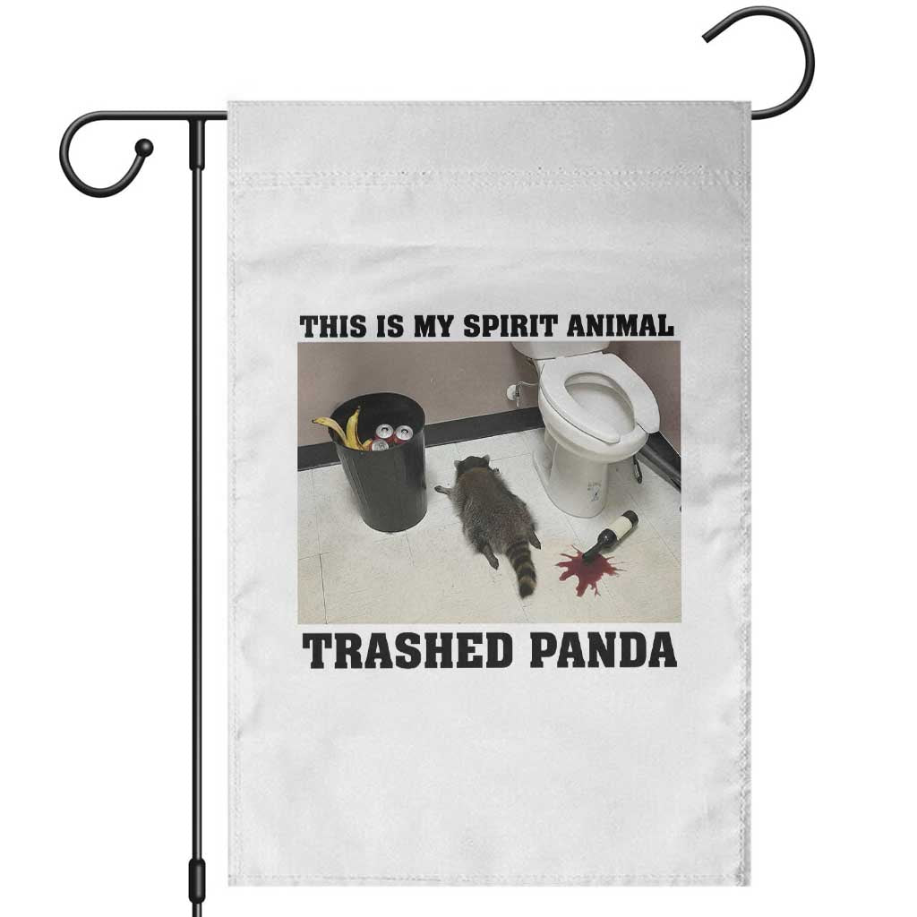 Trashed Panda Garden Flag My Spirit Animal Funny Drunk Raccoon Meme TS14 White Print Your Wear