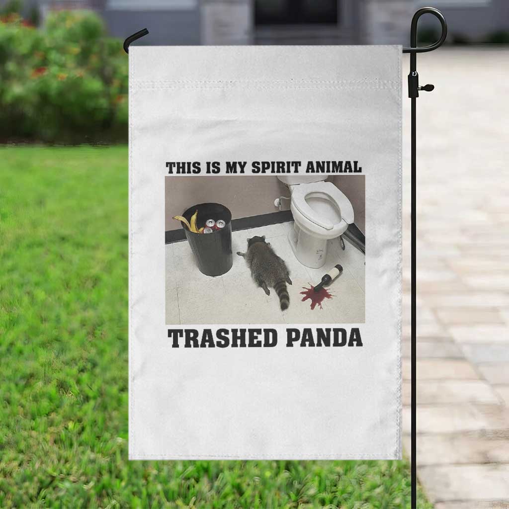 Trashed Panda Garden Flag My Spirit Animal Funny Drunk Raccoon Meme TS14 Print Your Wear