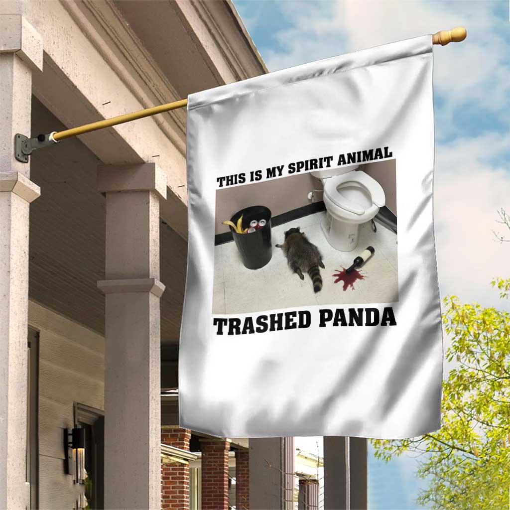 Trashed Panda Garden Flag My Spirit Animal Funny Drunk Raccoon Meme TS14 Print Your Wear