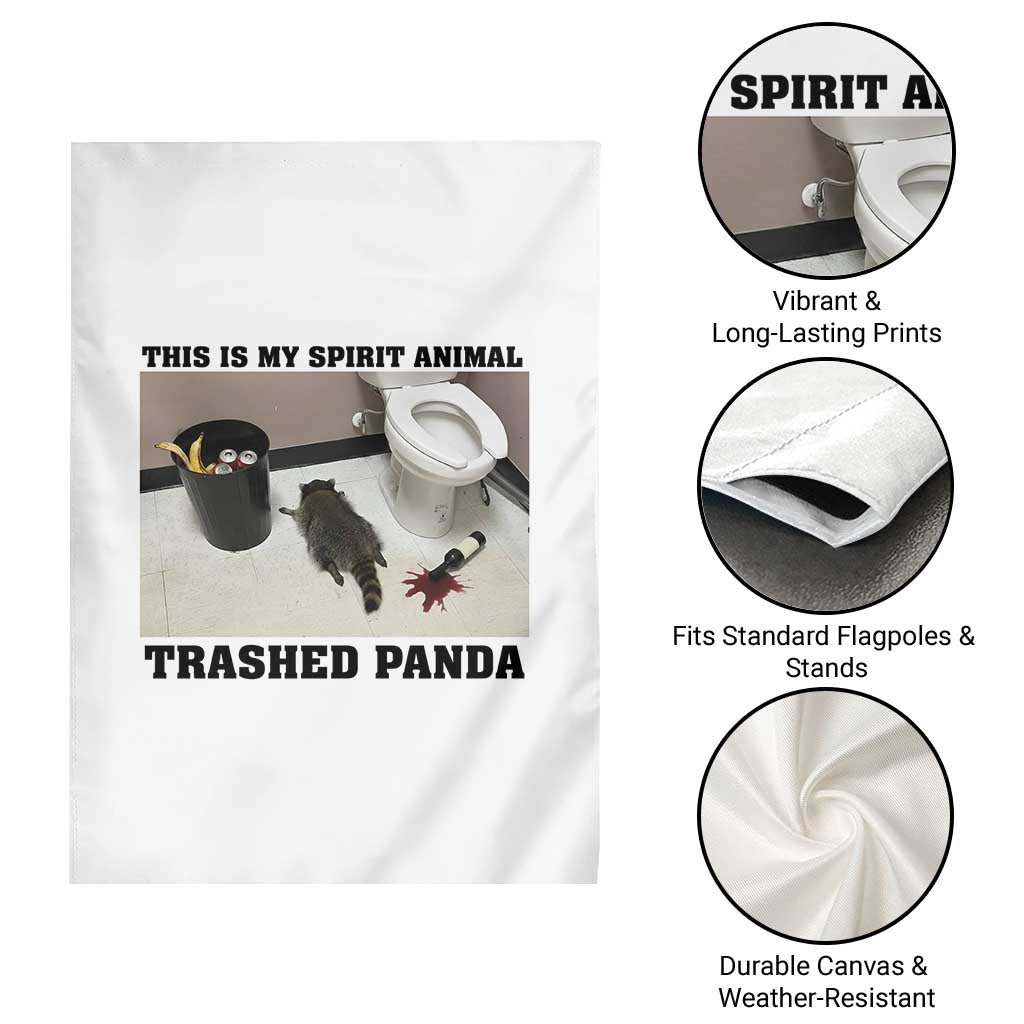 Trashed Panda Garden Flag My Spirit Animal Funny Drunk Raccoon Meme TS14 Print Your Wear