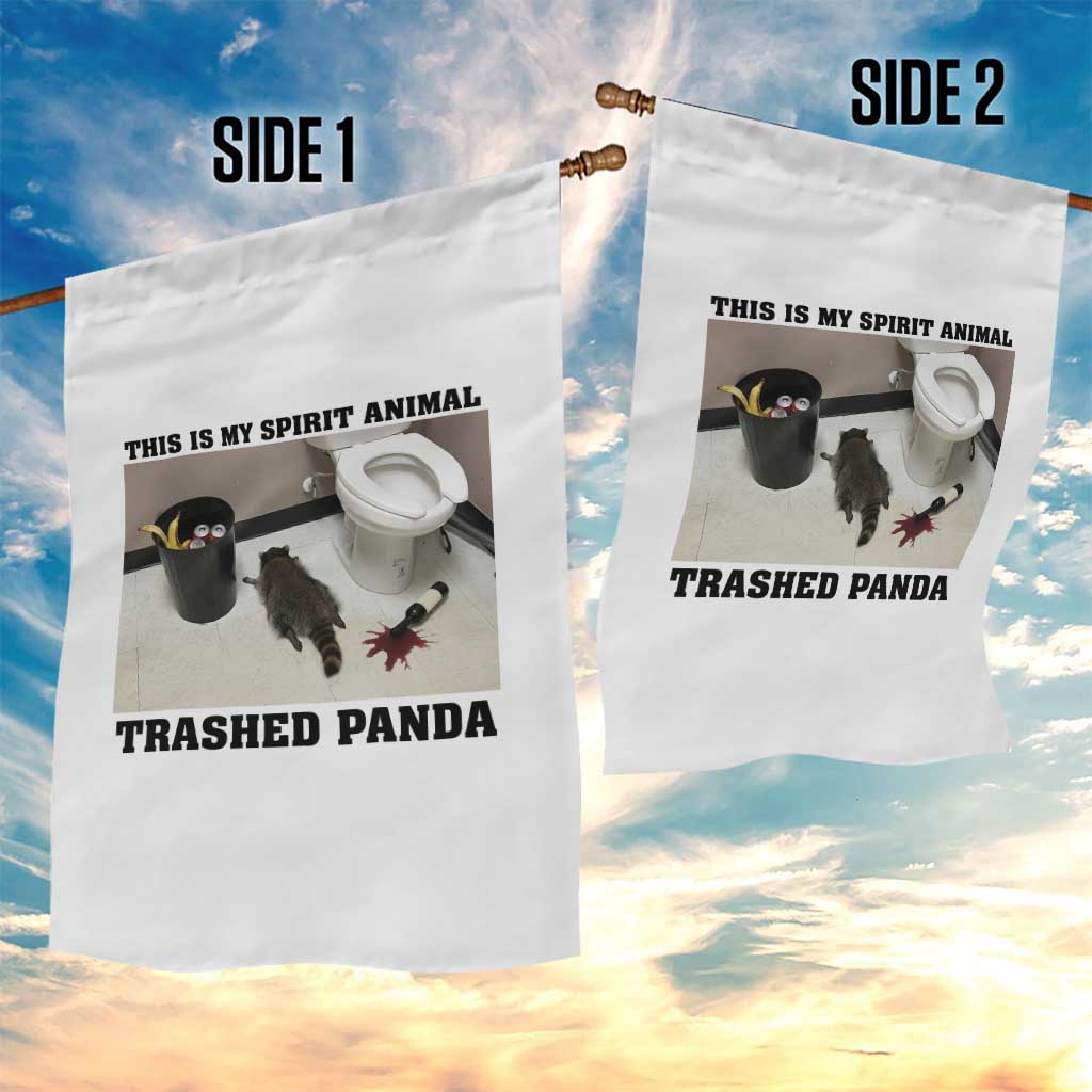Trashed Panda Garden Flag My Spirit Animal Funny Drunk Raccoon Meme TS14 Print Your Wear
