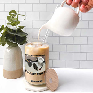 Trashed Panda Glass Can My Spirit Animal Funny Drunk Raccoon Meme TS14 Print Your Wear