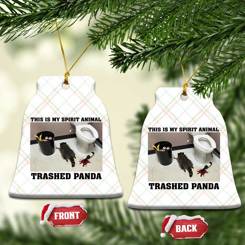 Trashed Panda Ceramic Ornament My Spirit Animal Funny Drunk Raccoon Meme TS14 Print Your Wear